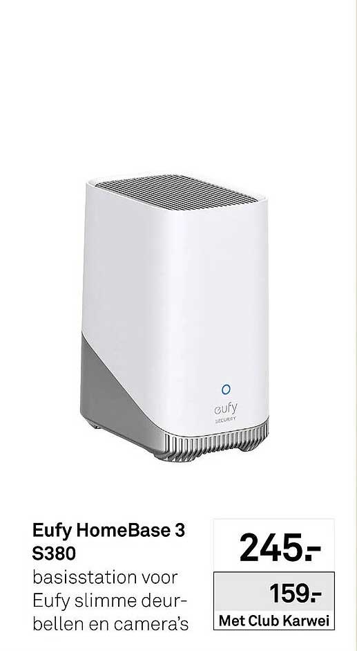 Eufy HomeBase 3 S380 basisstation voor Eufy slimme deurbellen en camera’s