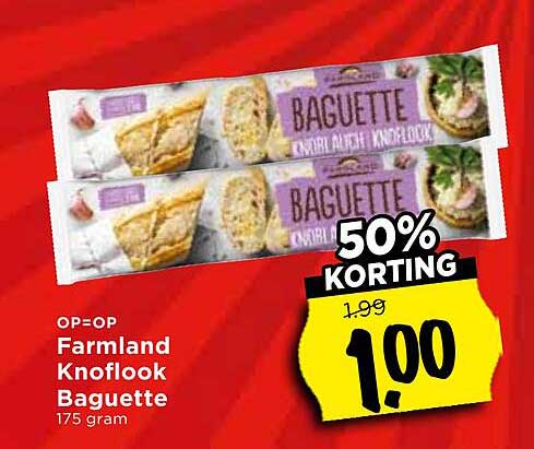 Farmland Knoflook Baguette 175 gram 50% korting