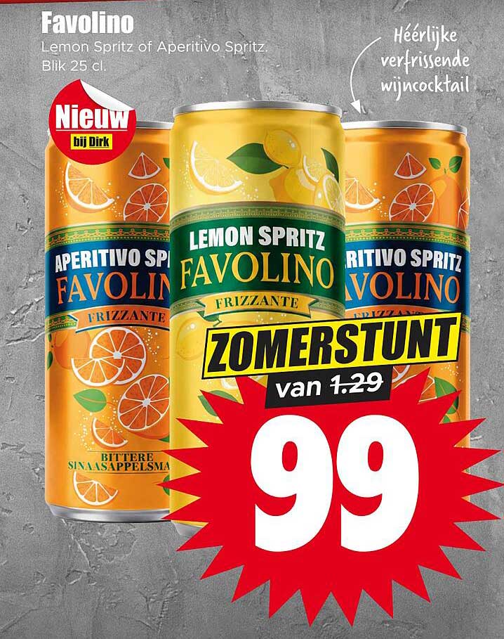 Favorino Lemon Spritz of Aperitivo Spritz. Blik 25 cl. ZOMERSTUNT