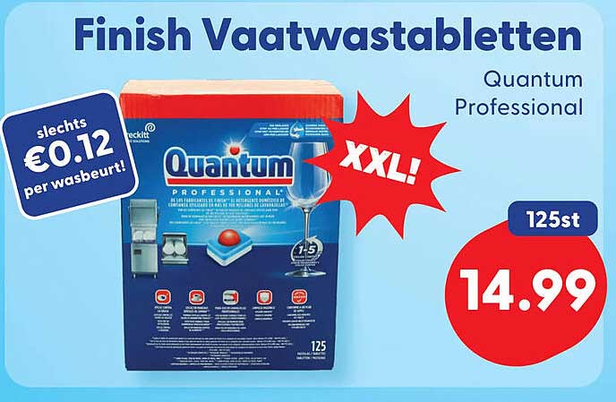 Finish Vaatwastabletten Quantum Professional XXL! 125st