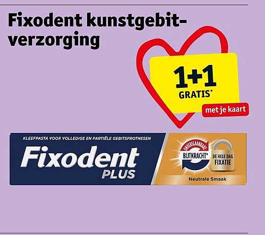 Fixodent kunstgebit-verzorging 1+1 GRATIS met je kaart