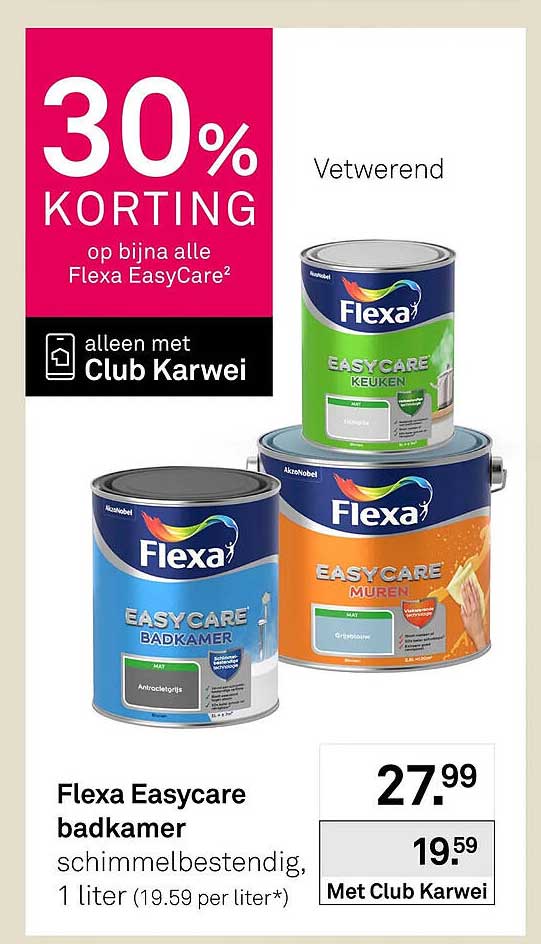 Flexa Easycare badkamer schimmelbestendig, 1 liter (19.59 per liter*)