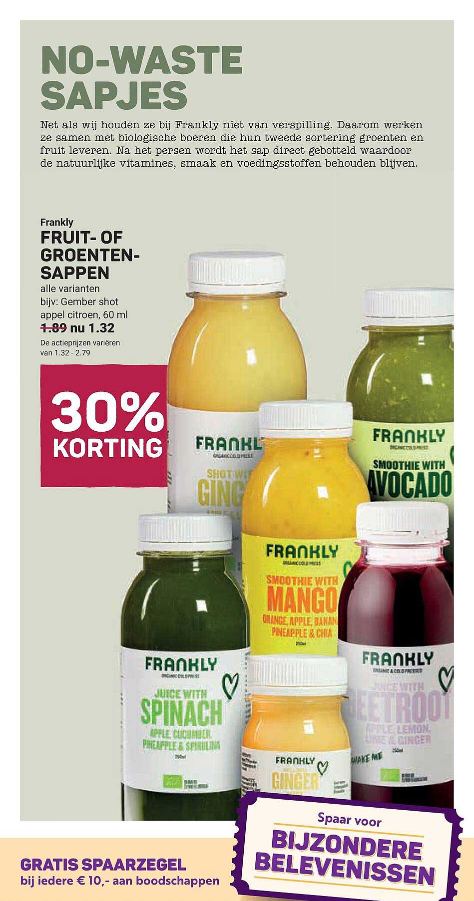 Frankly fruit- of groentensappen alle varianten 30% korting