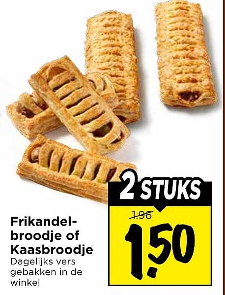 Frikandelbroodje of Kaasbroodje Dagelijks vers gebakken in de winkel 2 stuks