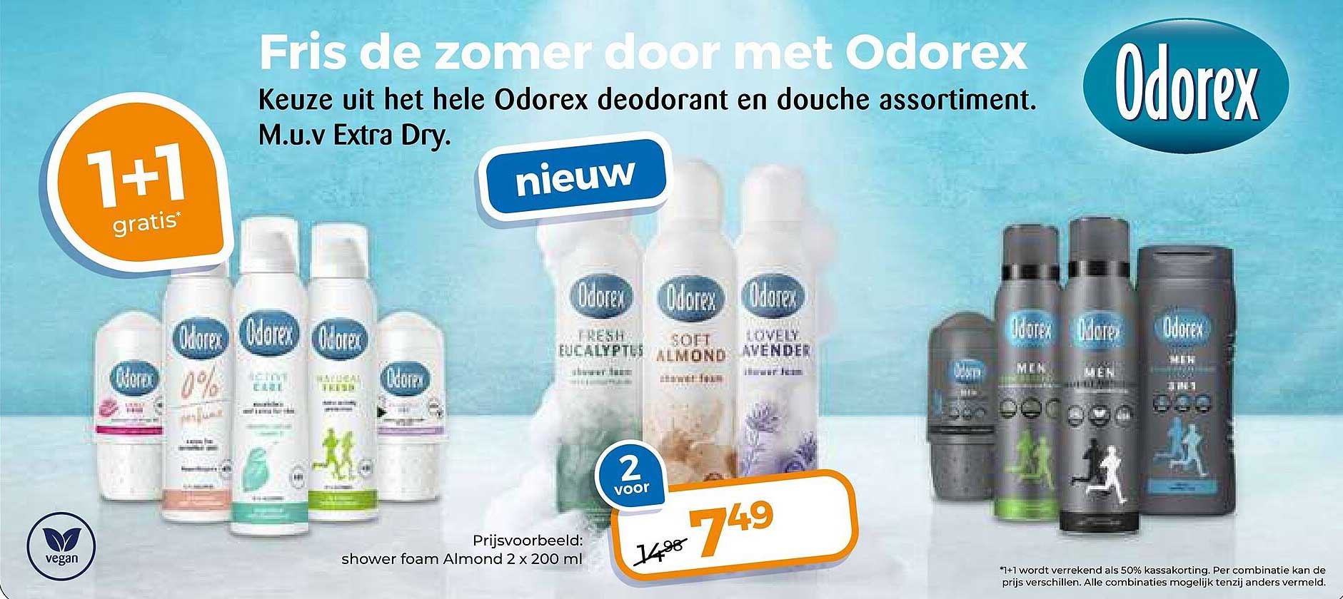 Fris de zomer door met Odorex 1+1 gratis