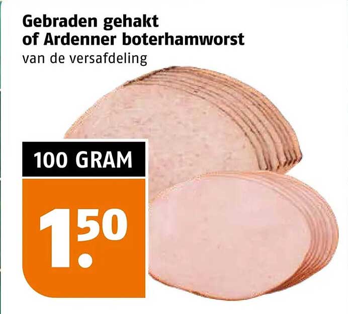 Gebraden gehakt of Ardenner boterhamworst van de versafdeling