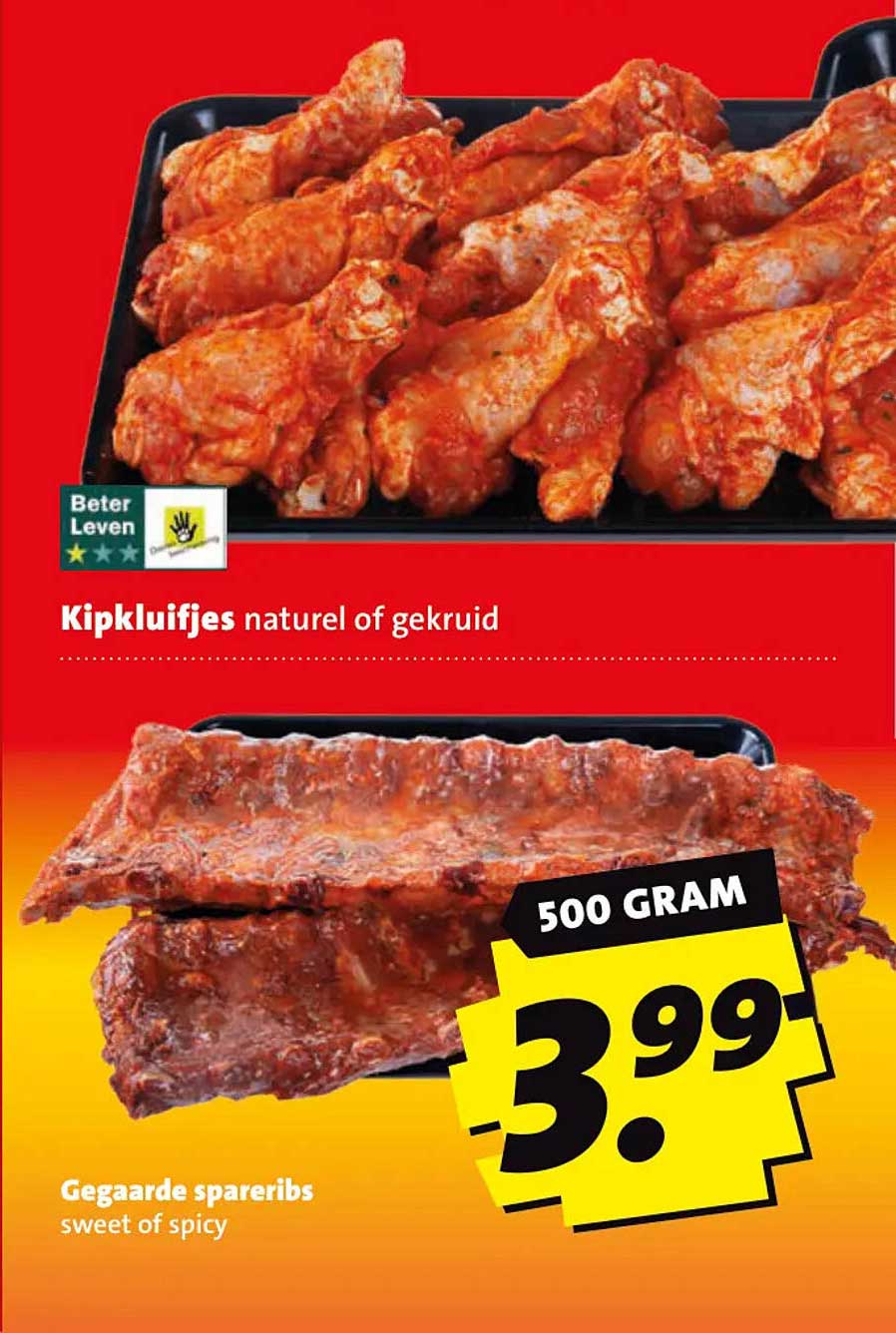 Gegaarde spareribs sweet of spicy