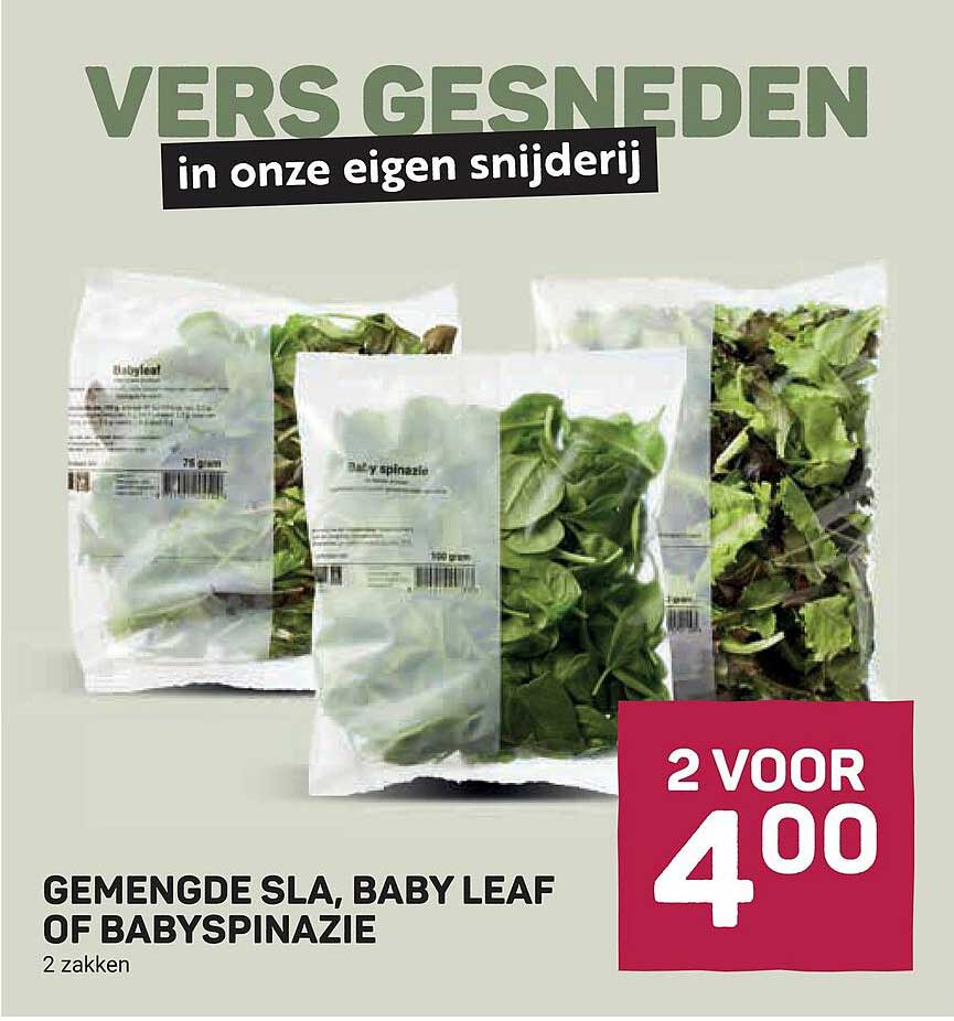 Gemengde sla, baby leaf of babypinazie 2 zakken