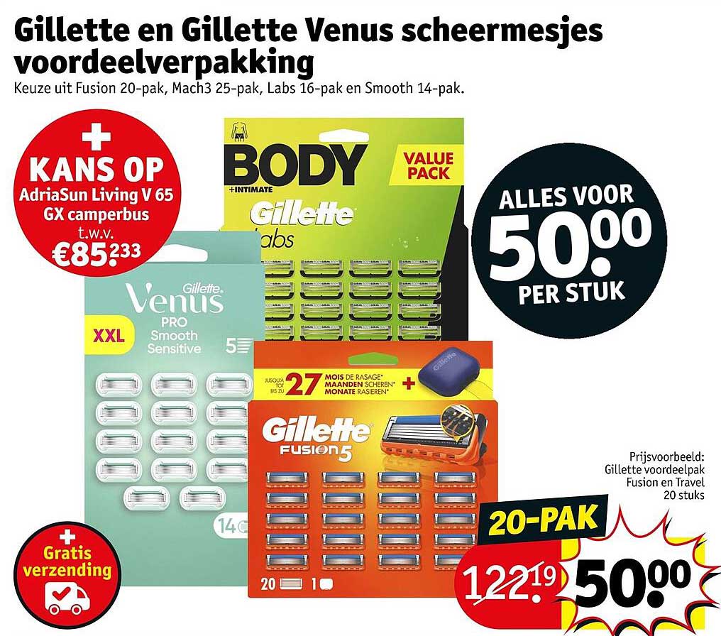 Gillette en Gillette Venus scheermesjes voordeelverpakking