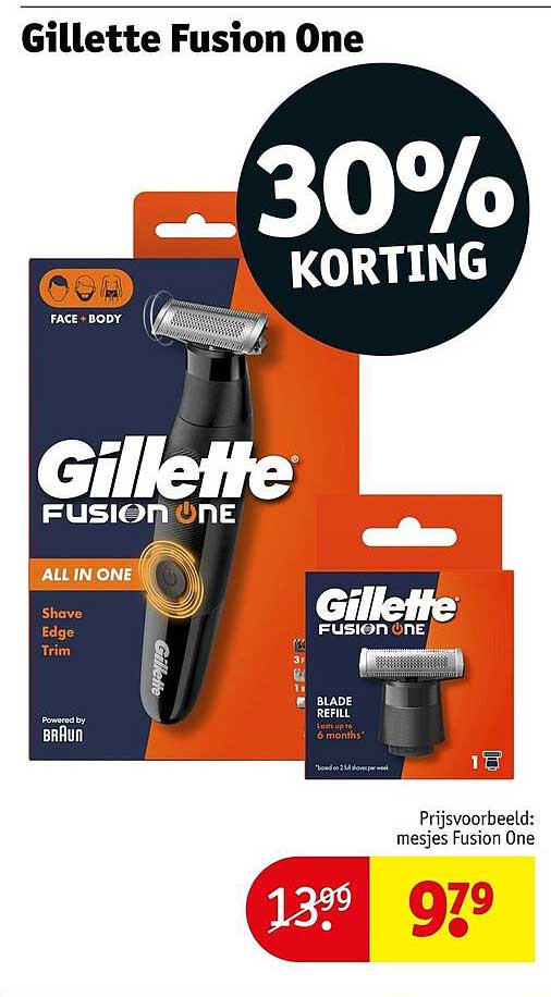 Gillette Fusion One 30% KORTING