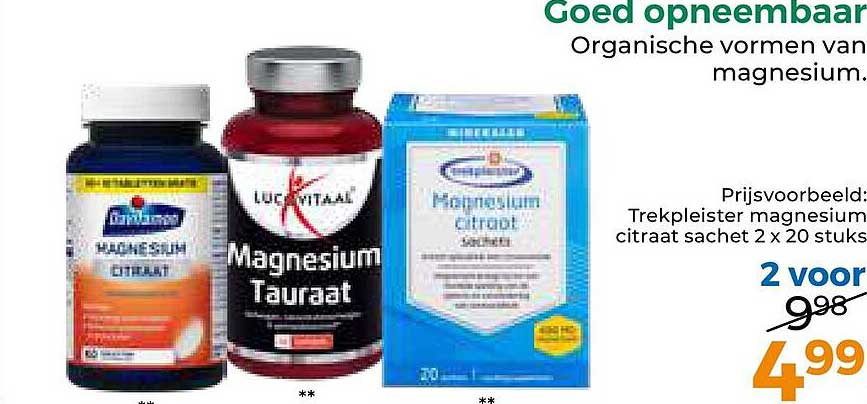 Goed opneembaar Organische vormen van magnesium.