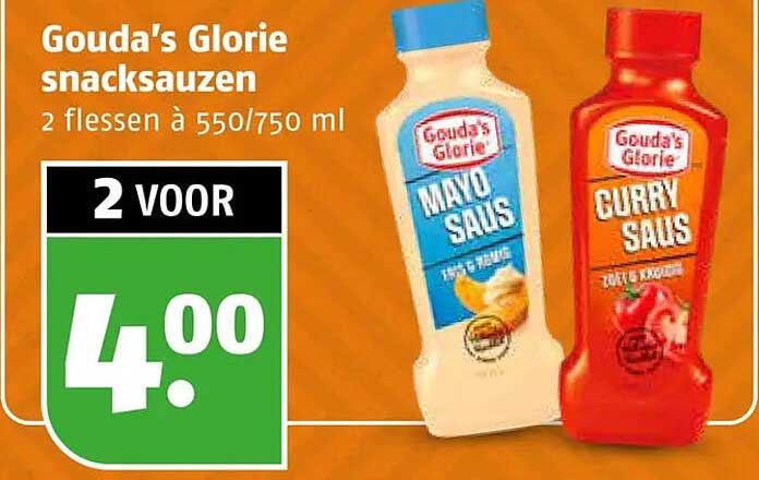 Gouda's Glorie snacksauzen 2 flessen à 550/750 ml 2 VOOR
