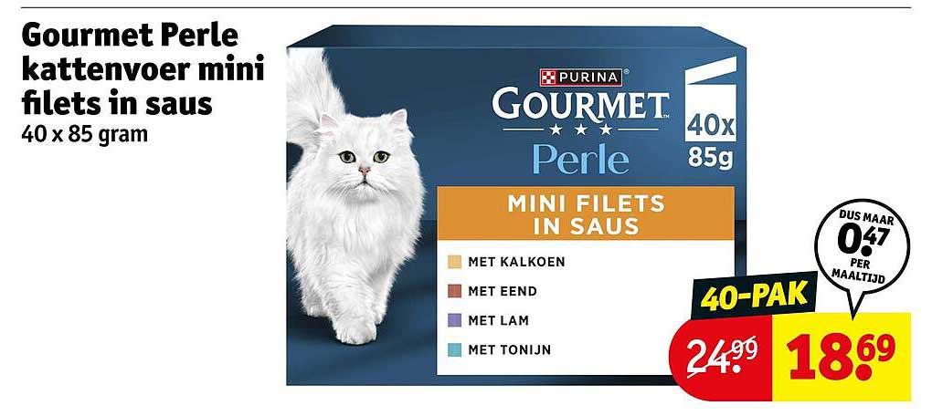 Gourmet Perle kattenvoer mini filets in saus 40 x 85 gram