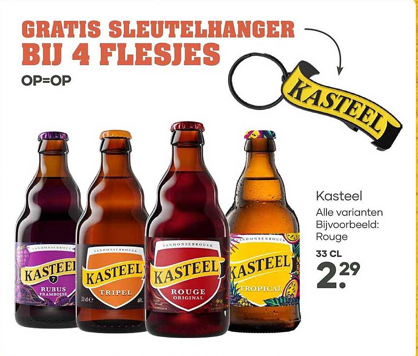 GRATIS SLEUTELHANGER BIJ 4 FLESJES OP=OP