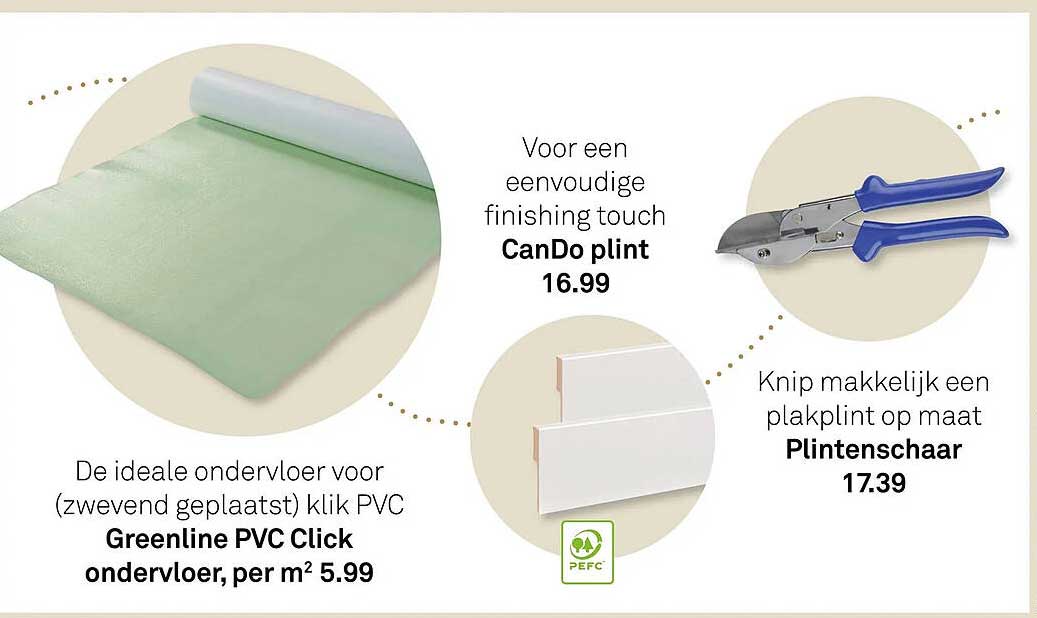 Greenline PVC Click ondervloer, per m²