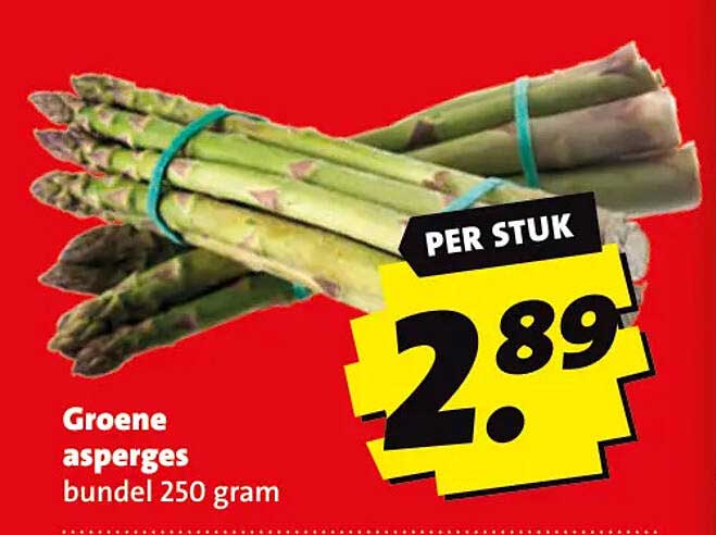 Groene asperges bundel 250 gram PER STUK
