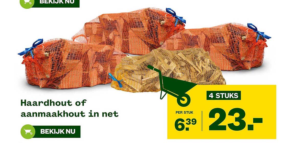 Haardhout of aanmaakhout in net