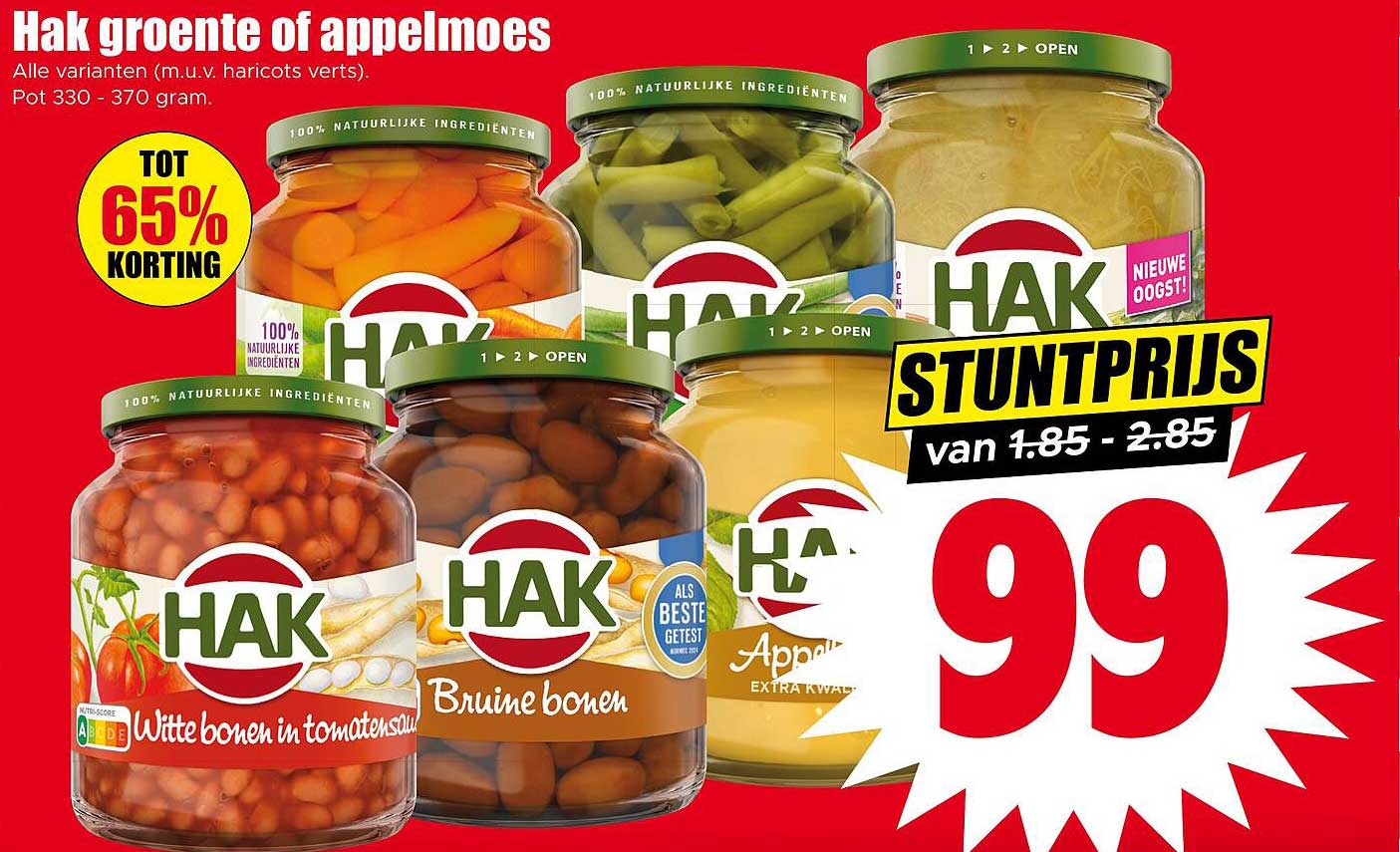 Hak groente of appelmoes