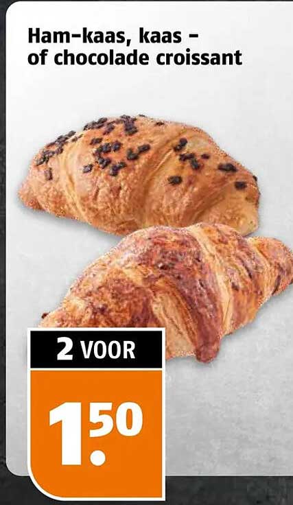 Ham-kaas, kaas - of chocolade croissant