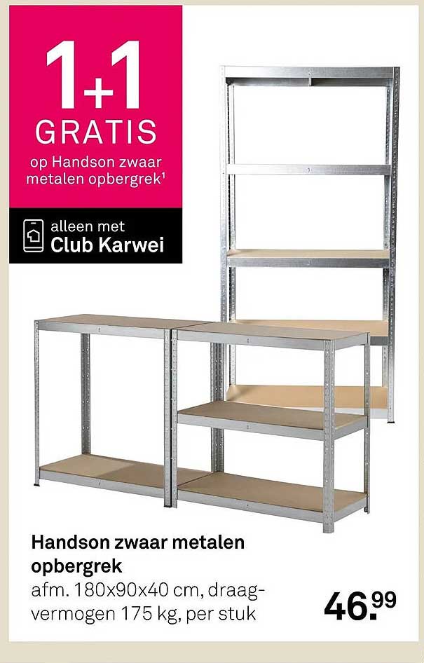 Handson zwaar metalen opbergrek 1+1 gratis