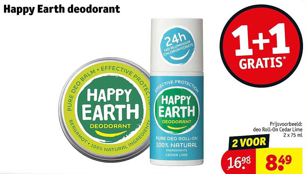 Happy Earth deodorant 1+1 gratis