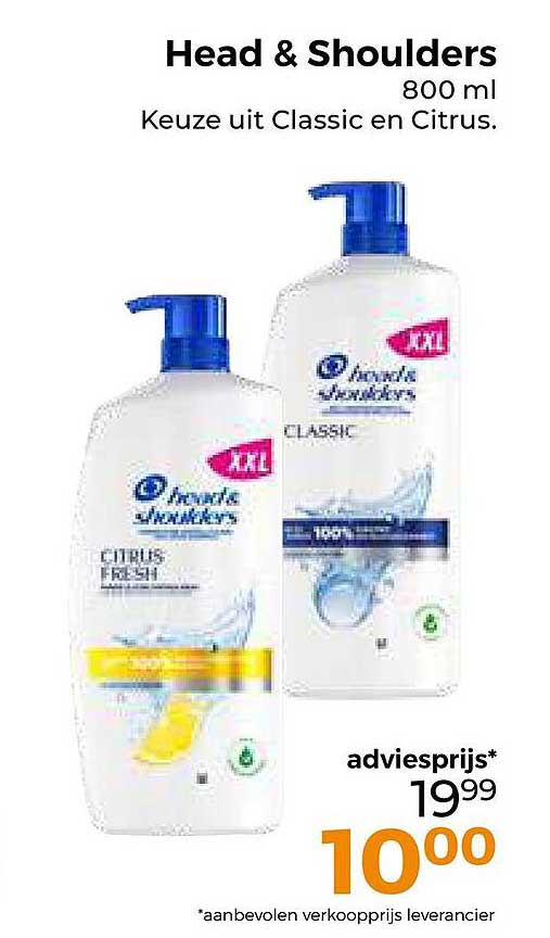 Head & Shoulders 800 ml Keuze uit Classic en Citrus.