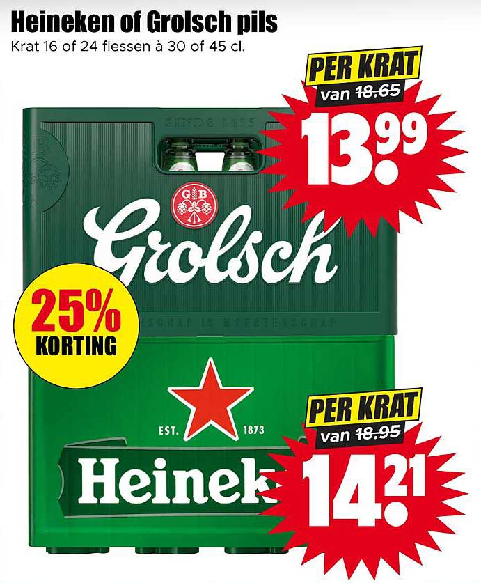 Heineken of Grolsch pils
