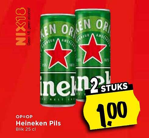 Heineken Pils Blik 25 cl 2 STUKS