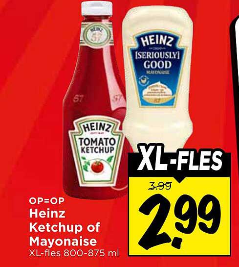 Heinz Ketchup of Mayonaise XL-fles 800-875 ml XL-FLES