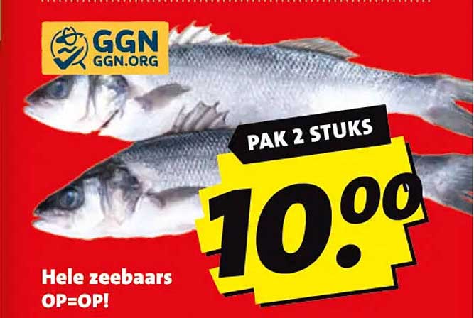 Hele zeebaars OP=OP! PAK 2 STUKS