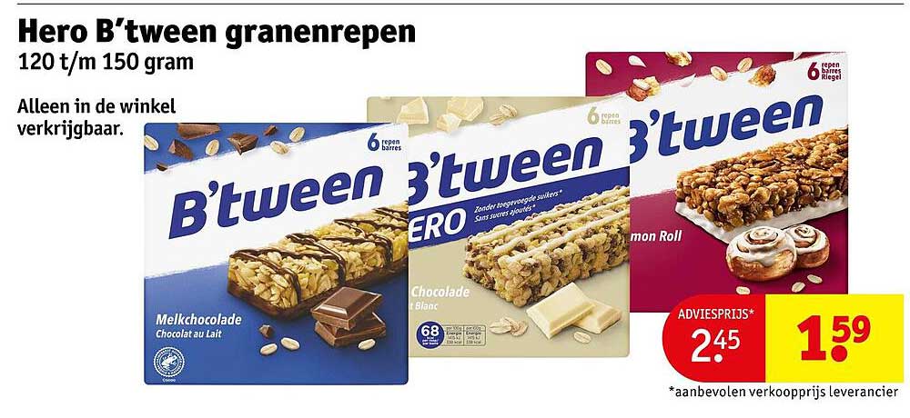 Hero B'tween granenrepen 120 t/m 150 gram