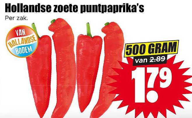 Hollandse zoete puntpaprika's