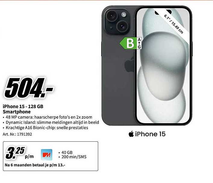 iPhone 15 - 128 GB Smartphone
