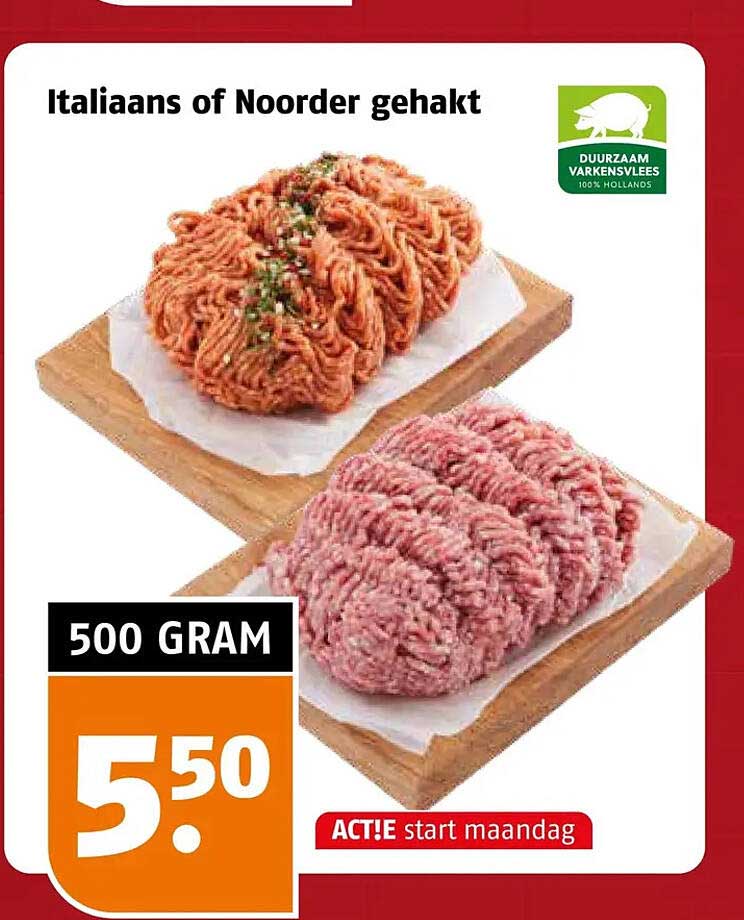 Italiaans of Noorder gehakt