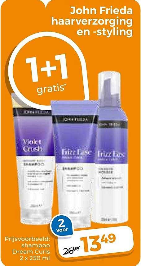 John Frieda haarverzorging en -styling 1+1 gratis