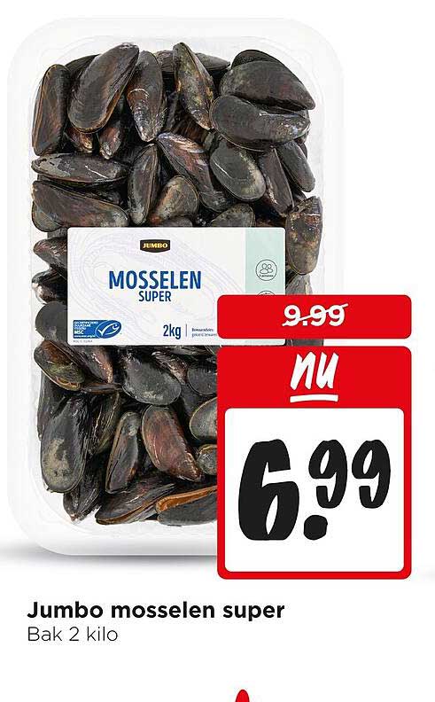 Jumbo mosselen super Bak 2 kilo
