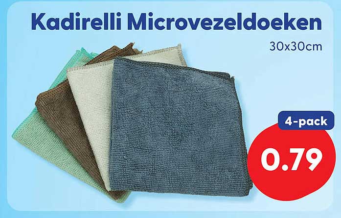 Kadirelli Microvezeldoeken 30x30cm 4-pack