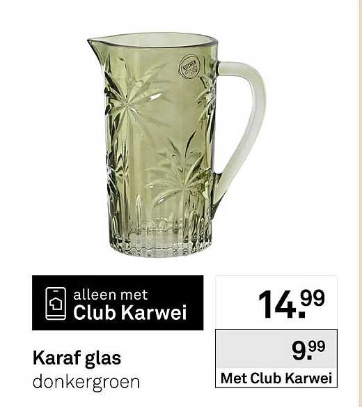 Karaf glas donkergroen