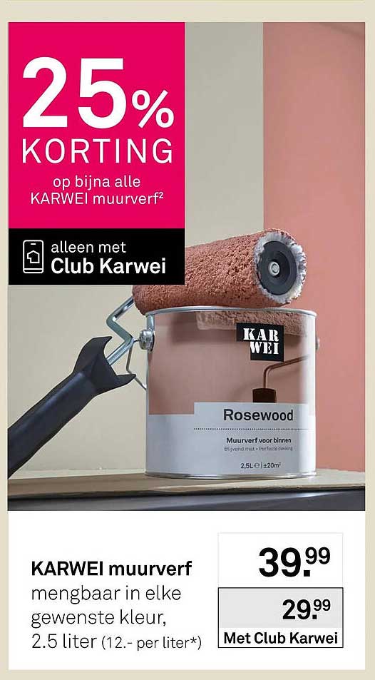 KARWEI muurverf mengbaar in elke gewenste kleur, 2.5 liter