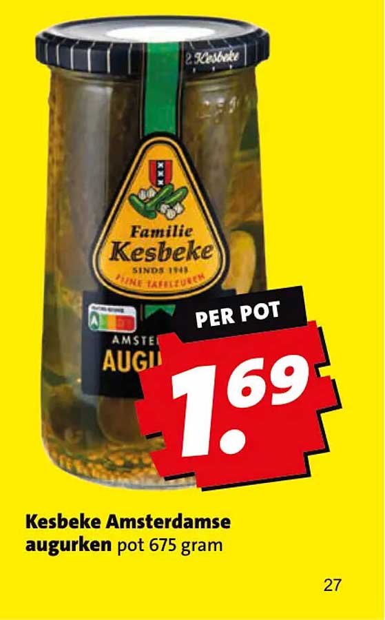 Kesbeke Amsterdamse augurken pot 675 gram