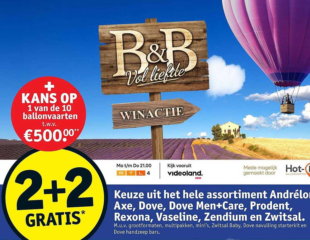 Keuze uit het hele assortiment Andrélon, Axe, Dove, Dove Men+Care, Prodent, Rexona, Vaseline, Zendium en Zwitsal. 2+2 gratis