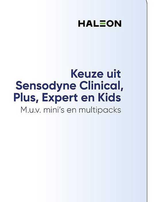 Keuze uit Sensodyne Clinical, Plus, Expert en Kids