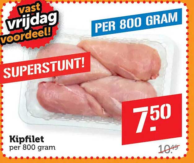 Kipfilet per 800 gram PER 800 GRAM