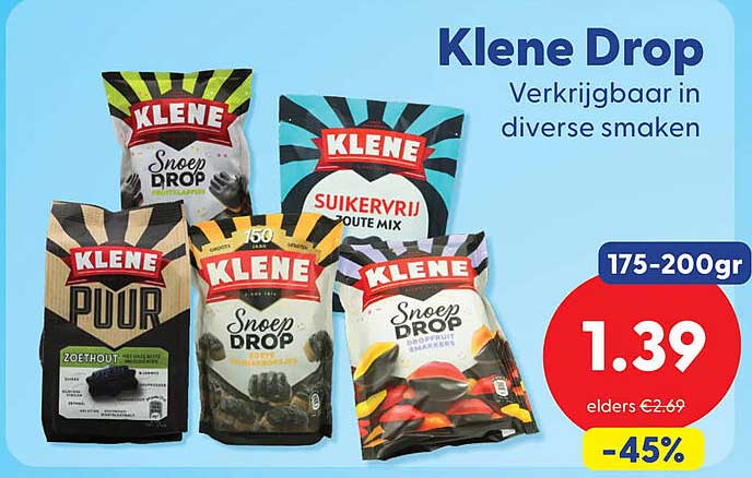 Klene Drop Verkrijgbaar in diverse smaken