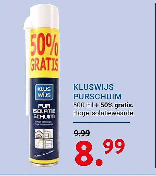 KLUSWIJS PURSCHUIM 500 ml + 50% gratis.