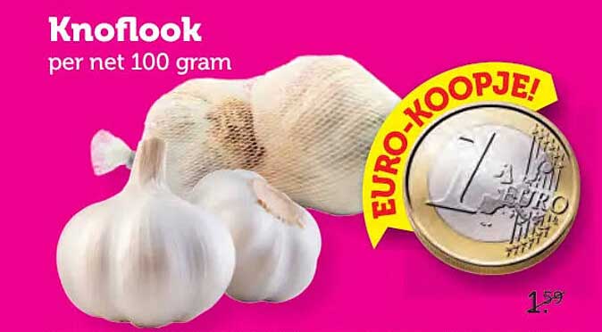 Knoflook per net 100 gram EURO-KOOPJE!