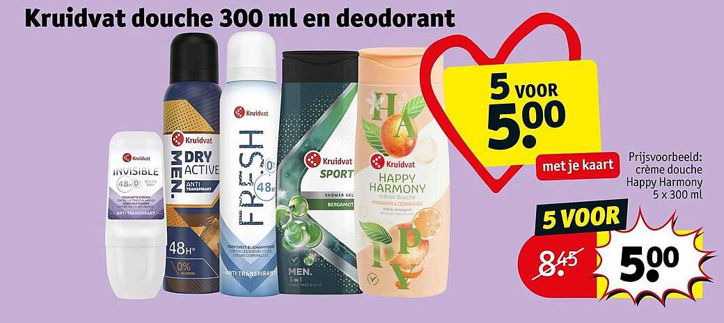 Kruidvat douche 300 ml en deodorant
