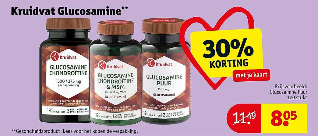 Kruidvat Glucosamine** 30% korting met je kaart