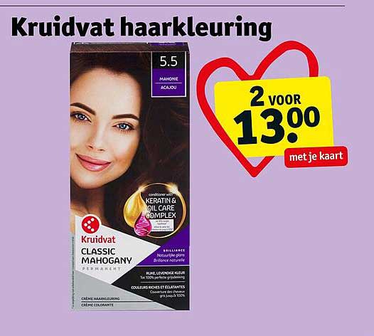 Kruidvat haarkleuring 5.5 mahonie acajou 2 voor 13,00 met je kaart