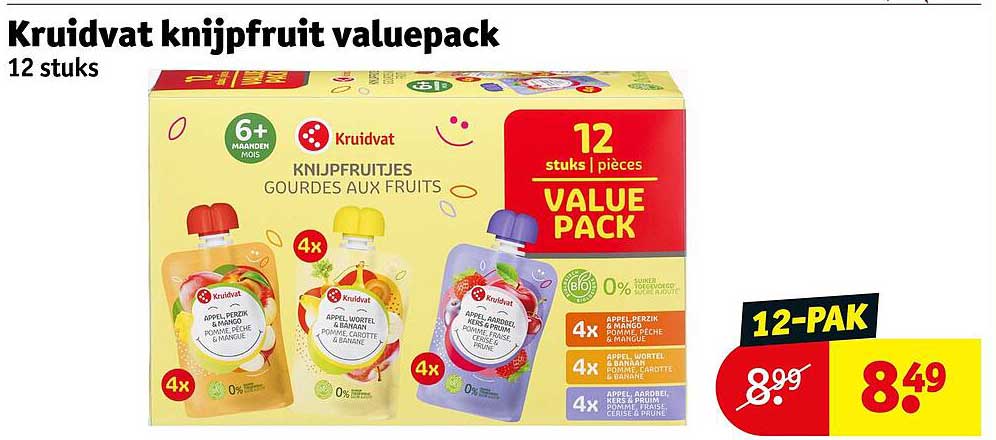 Kruidvat knijffruit valuepack 12 stuks
